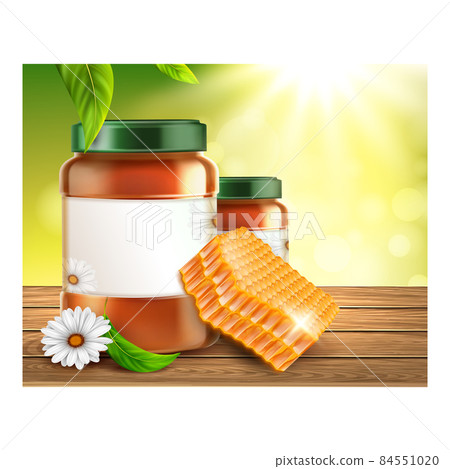 Honey bee food product ad vector 84551020