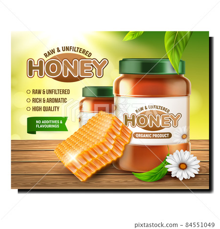 Honey bee food product ad vector 84551049
