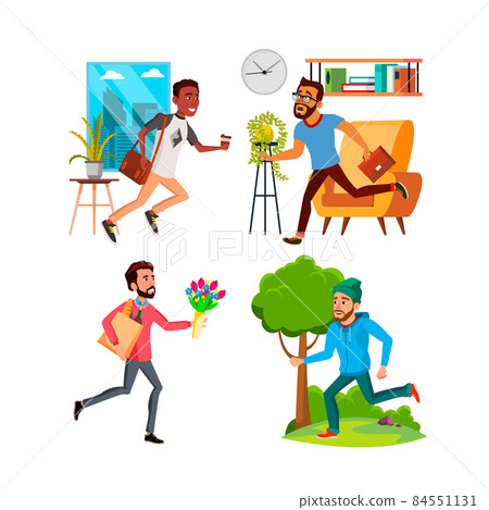 Running businessman run person set vector Running businessman run person set vector 84551131