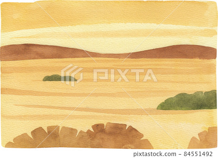 Nature landscape watercolor background Nature landscape watercolor background 84551492