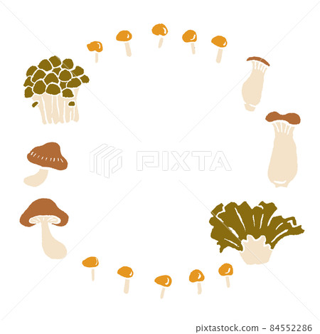 Illustration frame of various mushrooms Vector material Illustration frame of various mushrooms Vector material 84552286