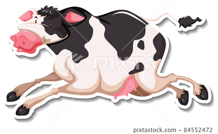 Cow farm animal cartoon sticker 84552472