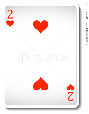 Two of Hearts Playing Card Isolated 84552492