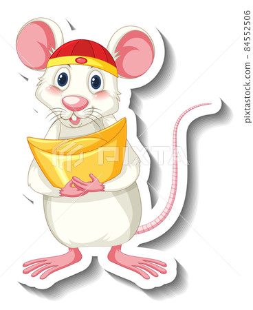 White rat in chinese costume cartoon character 84552506