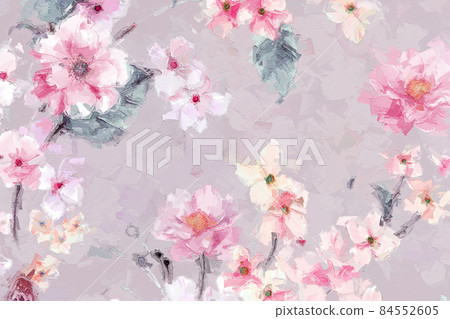Beautiful oil painting flower illustration Beautiful oil painting flower illustration 84552605