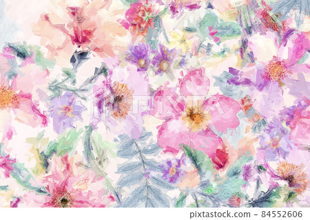 Beautiful oil painting flower illustration Beautiful oil painting flower illustration 84552606