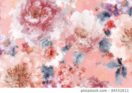 Beautiful oil painting flower illustration Beautiful oil painting flower illustration 84552611