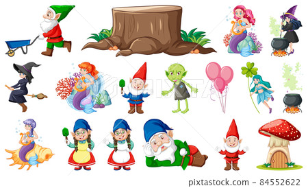 Set of fantasy fairy tale characters and elements Set of fantasy fairy tale characters and elements 84552622