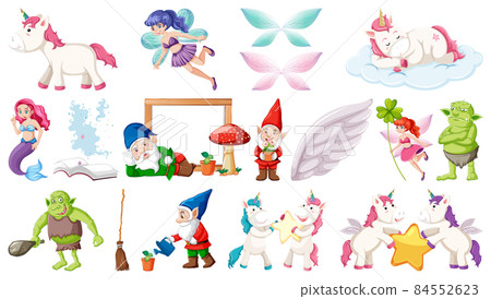 Set of fantasy fairy tale characters and elements 84552623