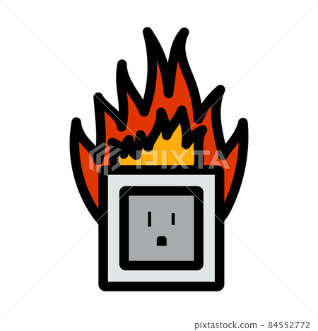 Electric Outlet Fire Icon Electric Outlet Fire Icon 84552772