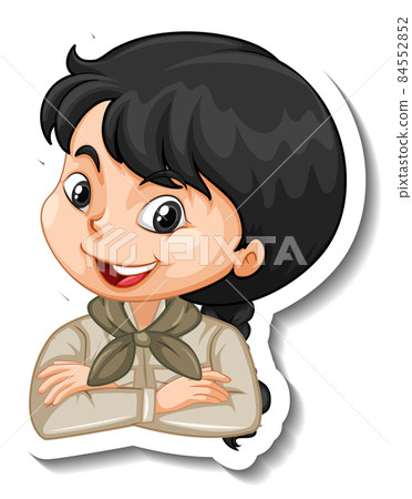 Girl in safari costume cartoon character 84552852