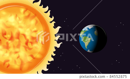 Thumbnail design with Sun and Earth Thumbnail design with Sun and Earth 84552875