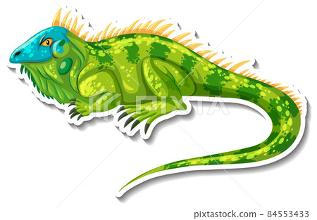 Iguana wild animal cartoon sticker 84553433