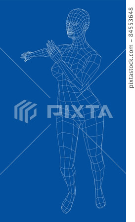 Wireframe ballerina in dance pose 84553648