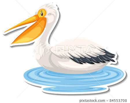 Pelican bird cartoon sticker 84553708