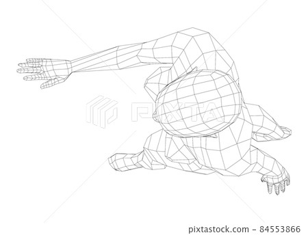 Wireframe walking woman Wireframe walking woman 84553866