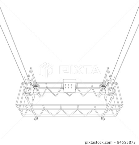Empty construction elevator. 3d illustration Empty construction elevator. 3d illustration 84553872