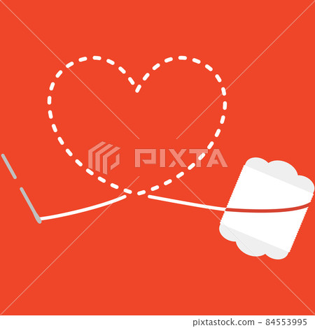 紅底白線心形刺繡 紅底白線心形刺繡 84553995