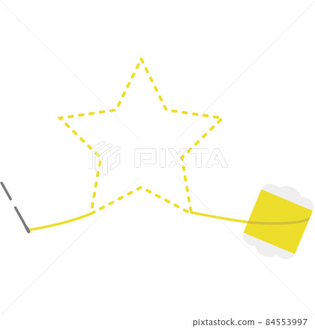 Star-shaped embroidery of yellow thread 84553997