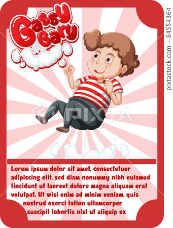 Character game card template with word Gassy Gary 84554364