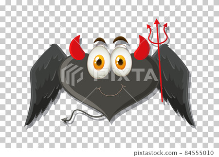 Heart shape devil with facial expression Heart shape devil with facial expression 84555010