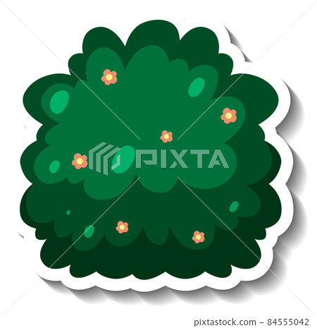 A green bush in cartoon style A green bush in cartoon style 84555042