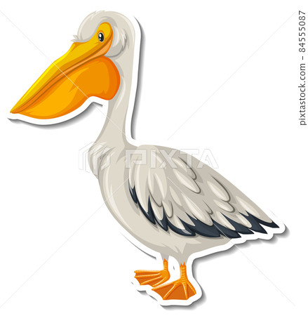 Pelican bird cartoon sticker 84555087