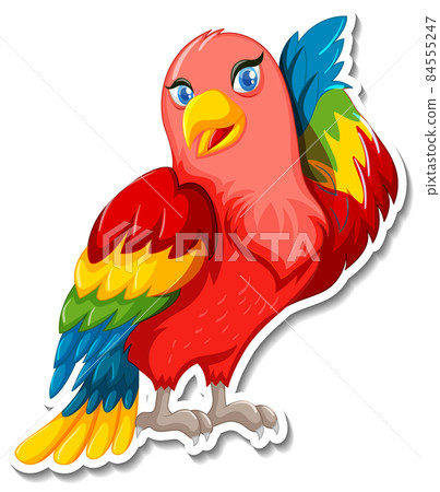 Beautiful bird animal cartoon sticker 84555247