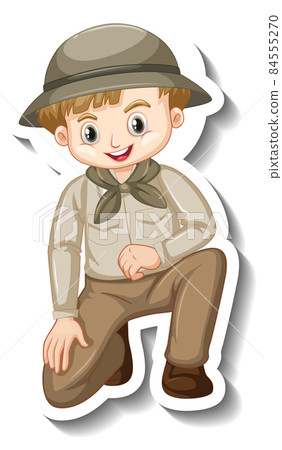 A sticker template of boy cartoon character A sticker template of boy cartoon character 84555270