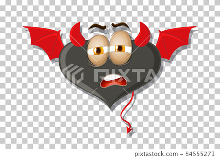 Heart shape devil with facial expression Heart shape devil with facial expression 84555271