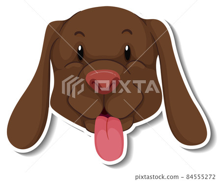 A sticker template of dog cartoon character A sticker template of dog cartoon character 84555272