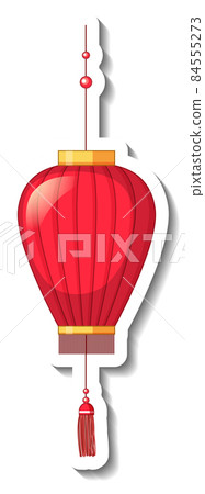 Isolated Chinese red paper lantern Isolated Chinese red paper lantern 84555273