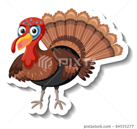 Isolated turkey sticker on white background 84555277