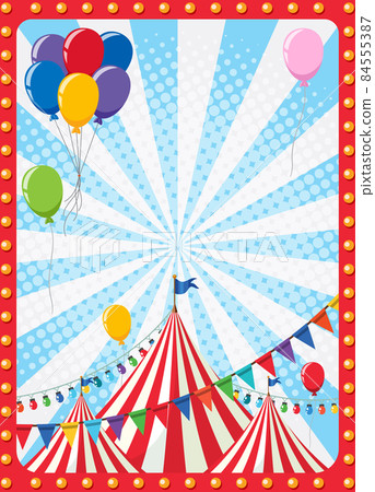 Circus poster background with circus dome tent - Stock Illustration ...