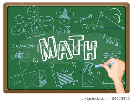 Doodle math font with math objects Doodle math font with math objects 84555405