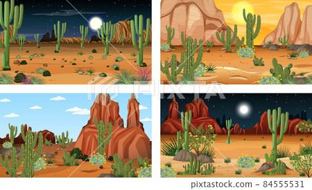 Different scenes with desert forest landscape Different scenes with desert forest landscape 84555531