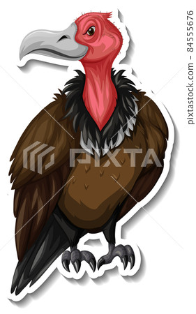 Vulture bird animal cartoon sticker 84555676