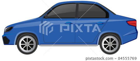 Blue sedan car isolated on white background Blue sedan car isolated on white background 84555769