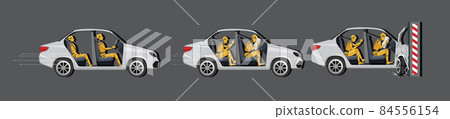 Set of different crash test dummy in cars Set of different crash test dummy in cars 84556154