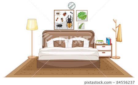 Bedroom furniture set on white background Bedroom furniture set on white background 84556237