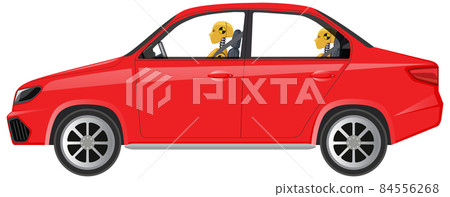 Red sedan car isolated on white background 84556268