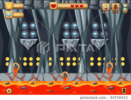 Lava Cave Platformer Game template Lava Cave Platformer Game template 84556422