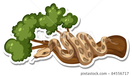 A sticker template of snake cartoon character A sticker template of snake cartoon character 84556717