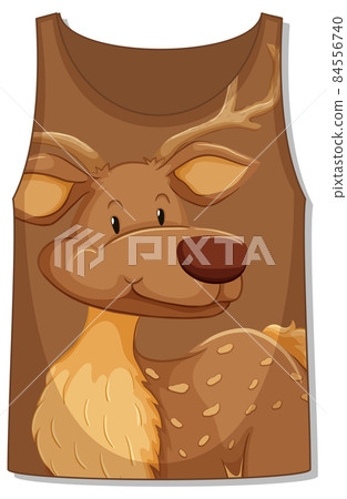 Front of tank top sleeveless with deer pattern - Stock Illustration ...