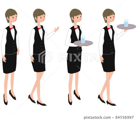 Isome 年輕女餐廳服務員 4 姿勢 Isome 年輕女餐廳服務員 4 姿勢 84556997