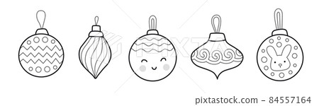 Christmas tree ball toys. Holiday decoration. Christmas tree ball toys. Holiday decoration. 84557164
