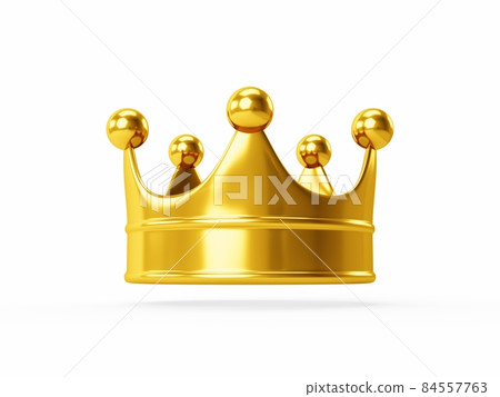 3D Rendering Gold Crown Isolated on white Background 3D Rendering Gold Crown Isolated on white Background 84557763