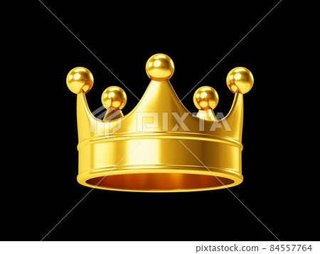 3D Rendering Gold Crown Isolated on black Background 3D Rendering Gold Crown Isolated on black Background 84557764