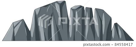 Stone mountain volcano in cartoon style 84558417