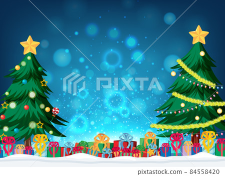 Christmas background with tree and gift boxes Christmas background with tree and gift boxes 84558420